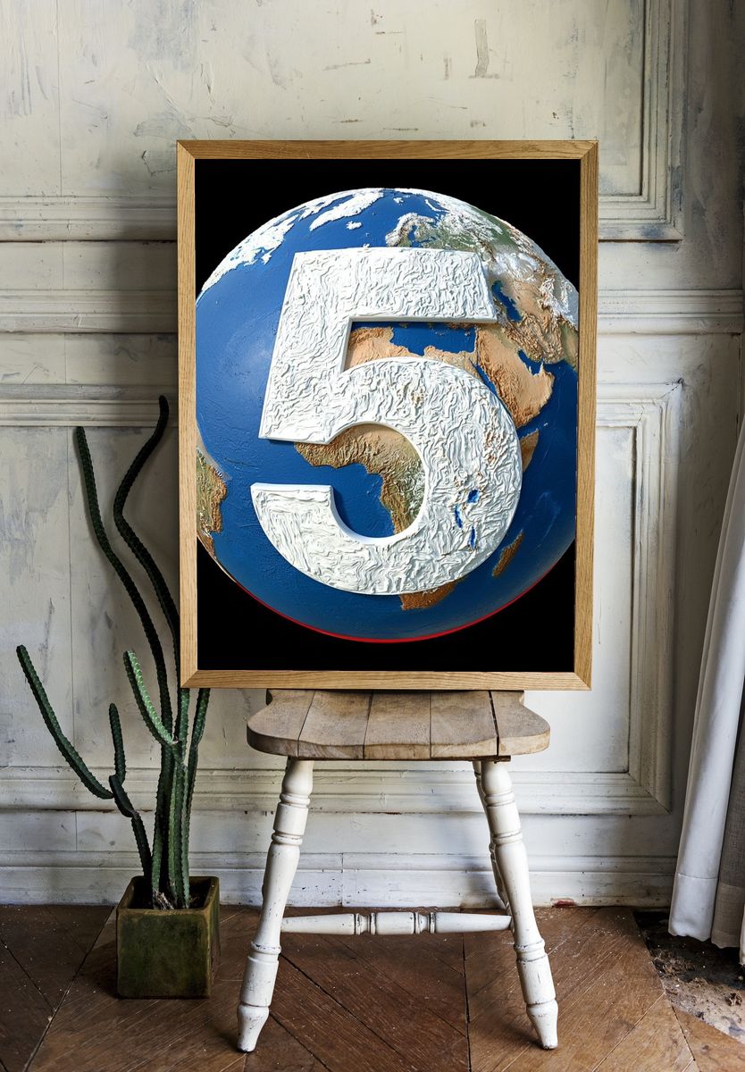 Earth Number 5 Illustration Poster. room preview