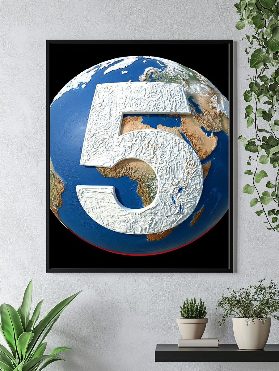 Earth Number 5 Illustration Poster. — room view 4