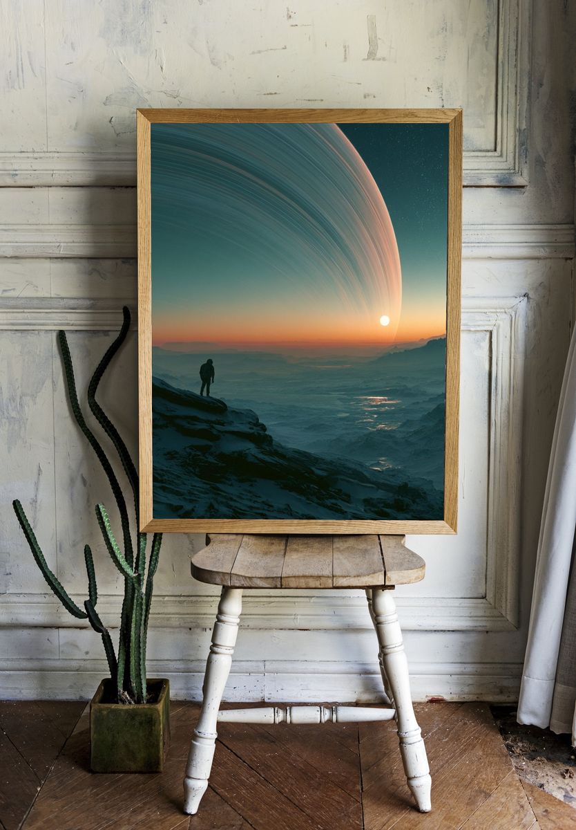 Alien Horizon Landscape Poster. room preview