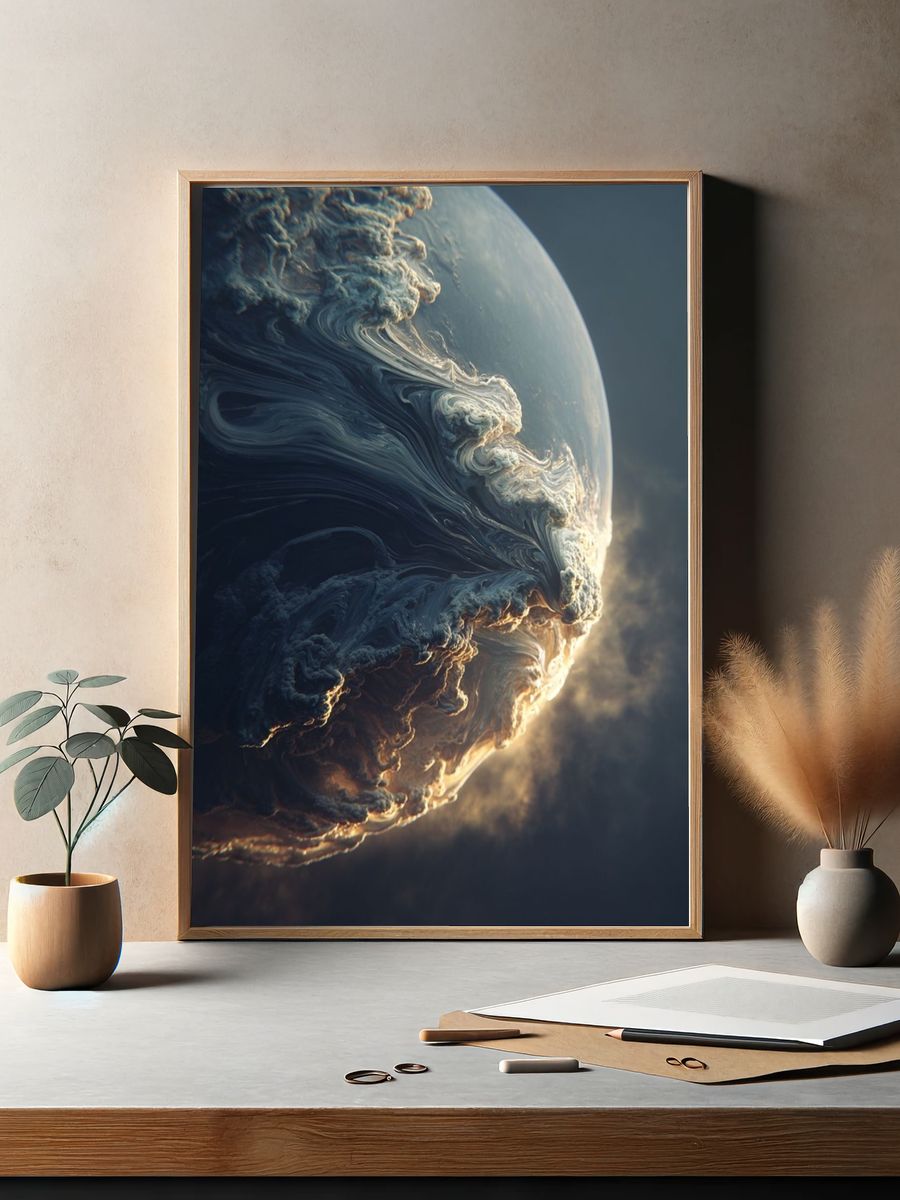 Cloud Planet Space Print. — room view 2