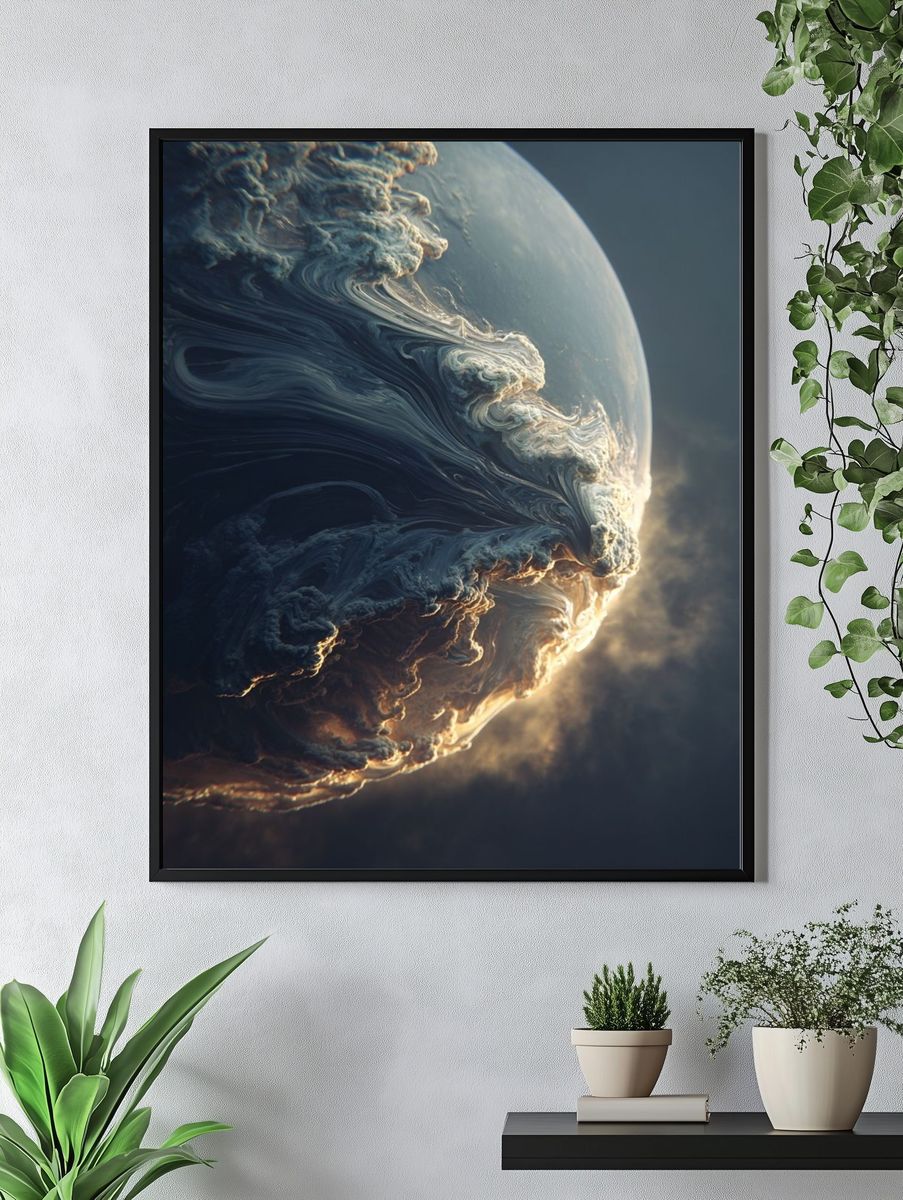 Cloud Planet Space Print. — room view 4