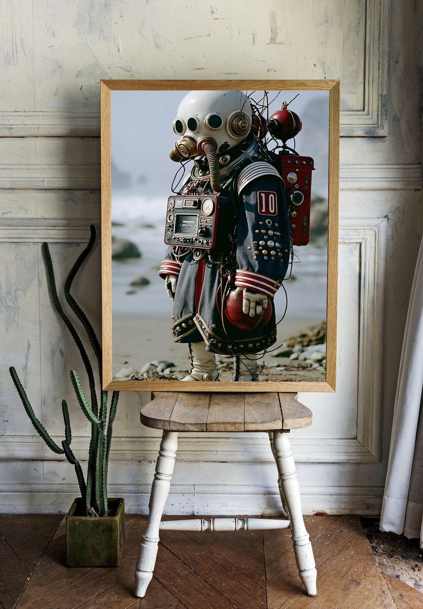 Retro Astronaut Suit Poster. — room view 1