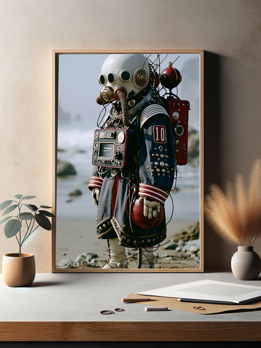 Retro Astronaut Suit Poster. — room view 2