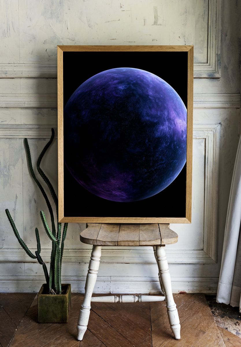Purple Planet Space Poster. room preview