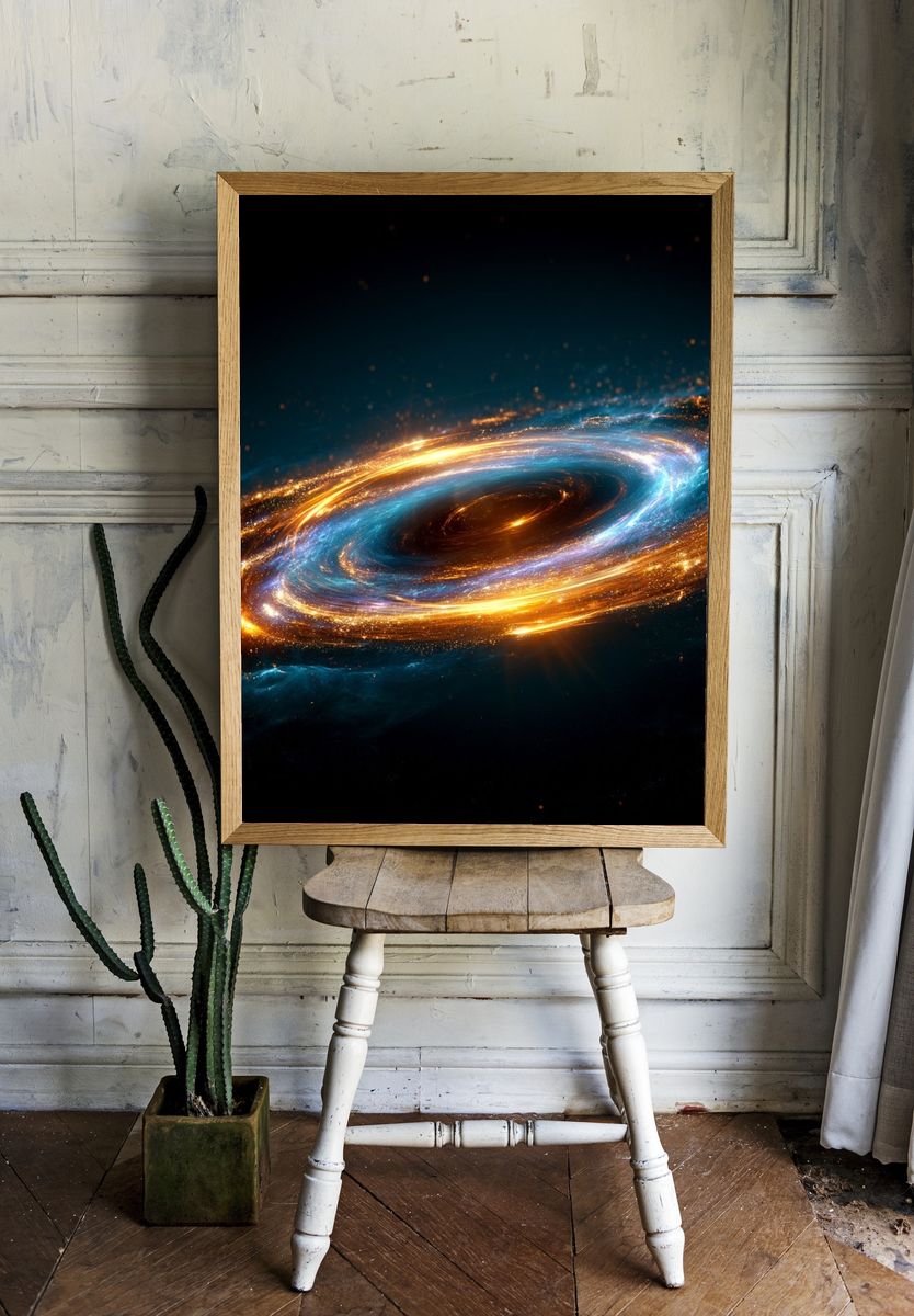 Cosmic Spiral Galaxy Print. room preview