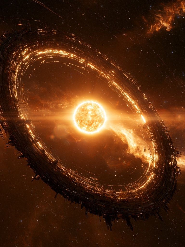 Fiery Ringed Star Space Print. poster detail