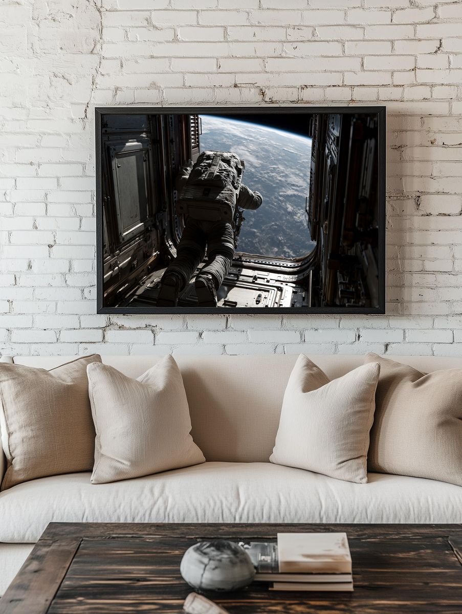 Astronaut Spacewalk — Sci-Fi Print. — room view 1
