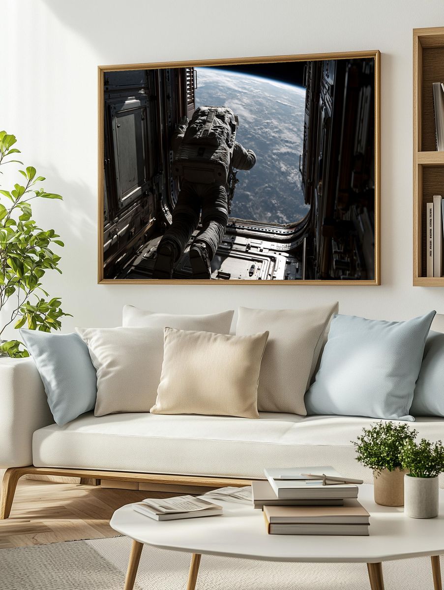 Astronaut Spacewalk — Sci-Fi Print. — room view 2