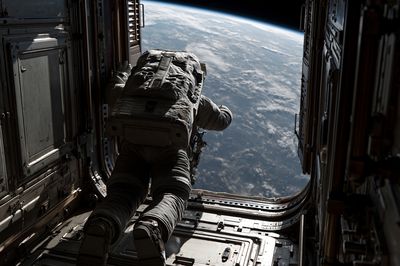 Astronaut Spacewalk — Sci-Fi Print.