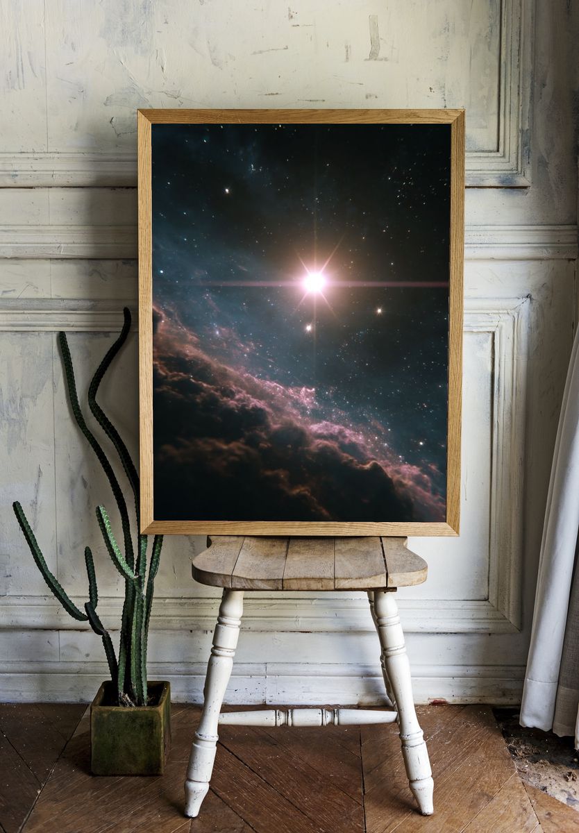 Cosmic Nebula Starfield Print. — room view 1