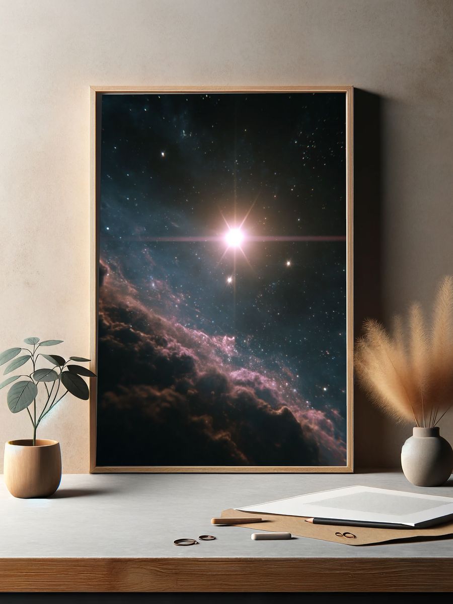 Cosmic Nebula Starfield Print. — room view 2