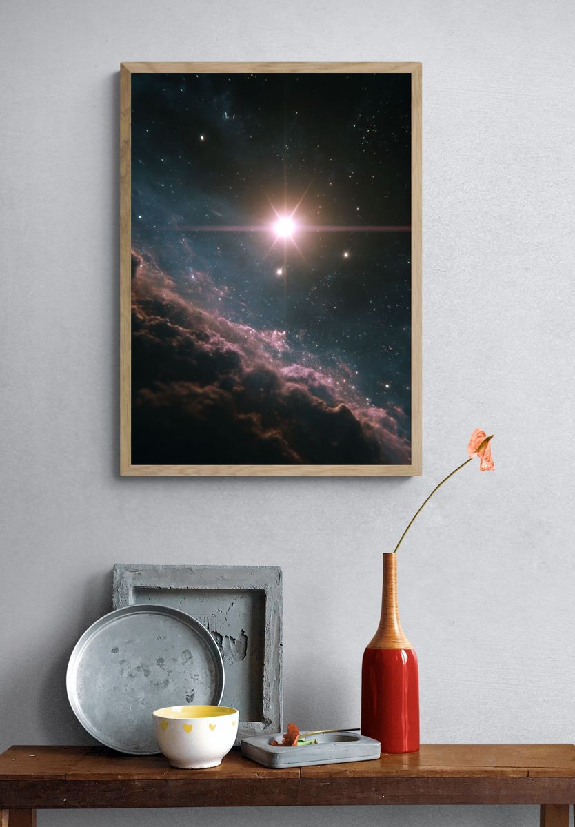 Cosmic Nebula Starfield Print. — room view 3