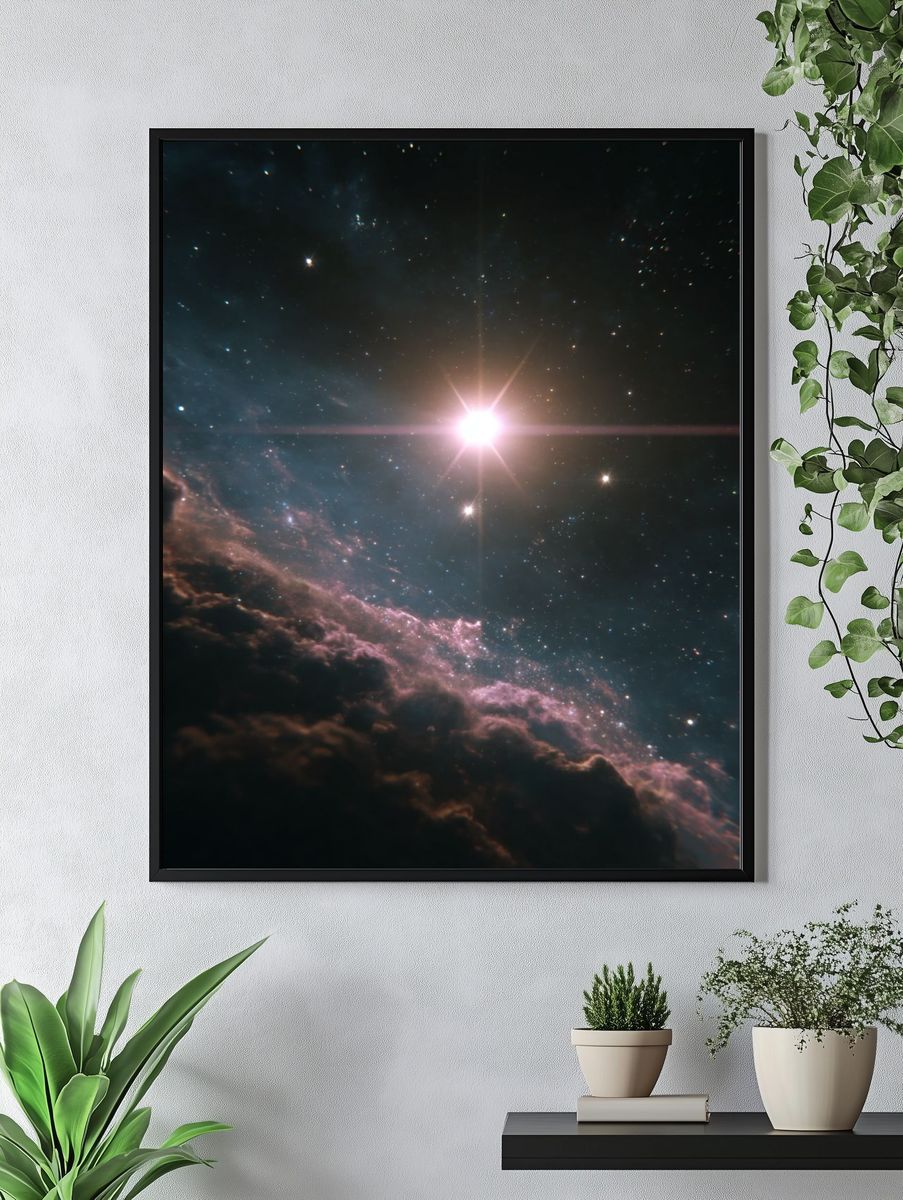 Cosmic Nebula Starfield Print. — room view 4