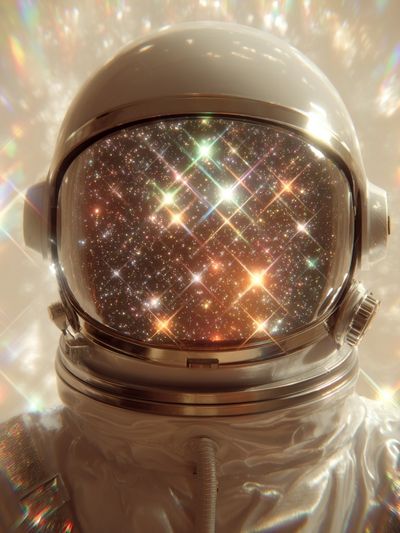 Cosmic Astronaut Portrait Print