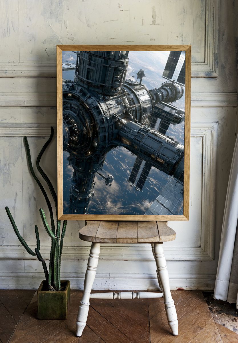 Orbital Space Station Photography Poster. room preview