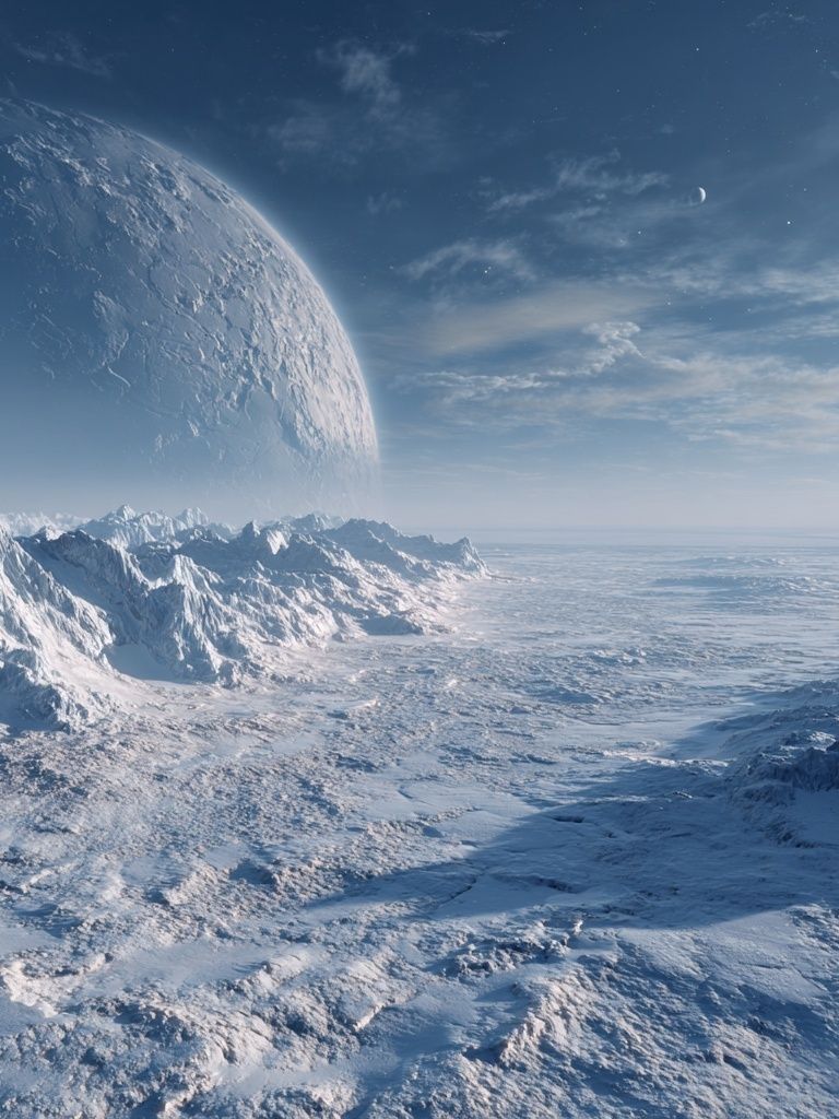 Frozen Alien Horizon Space Print. poster — space art