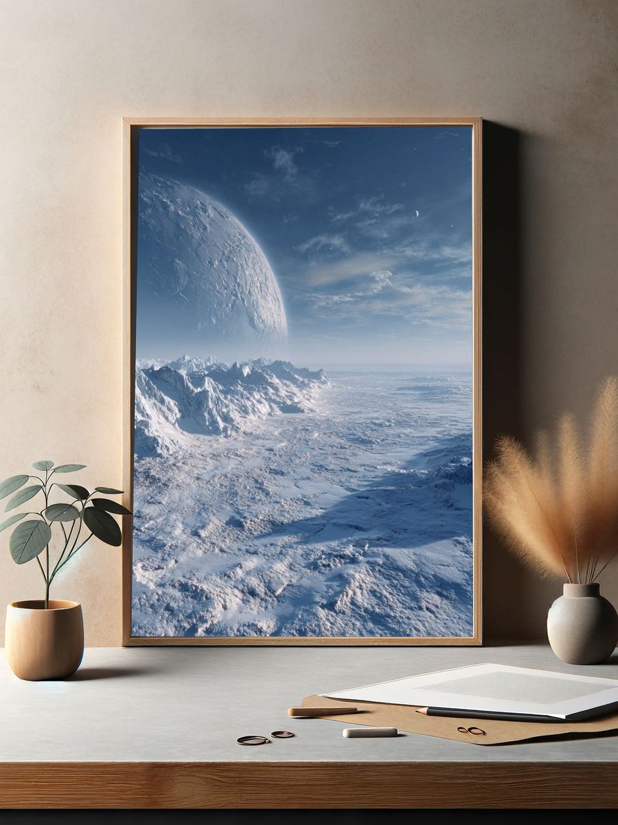 Frozen Alien Horizon Space Print. — room view 2