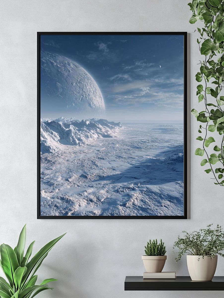 Frozen Alien Horizon Space Print. — room view 4