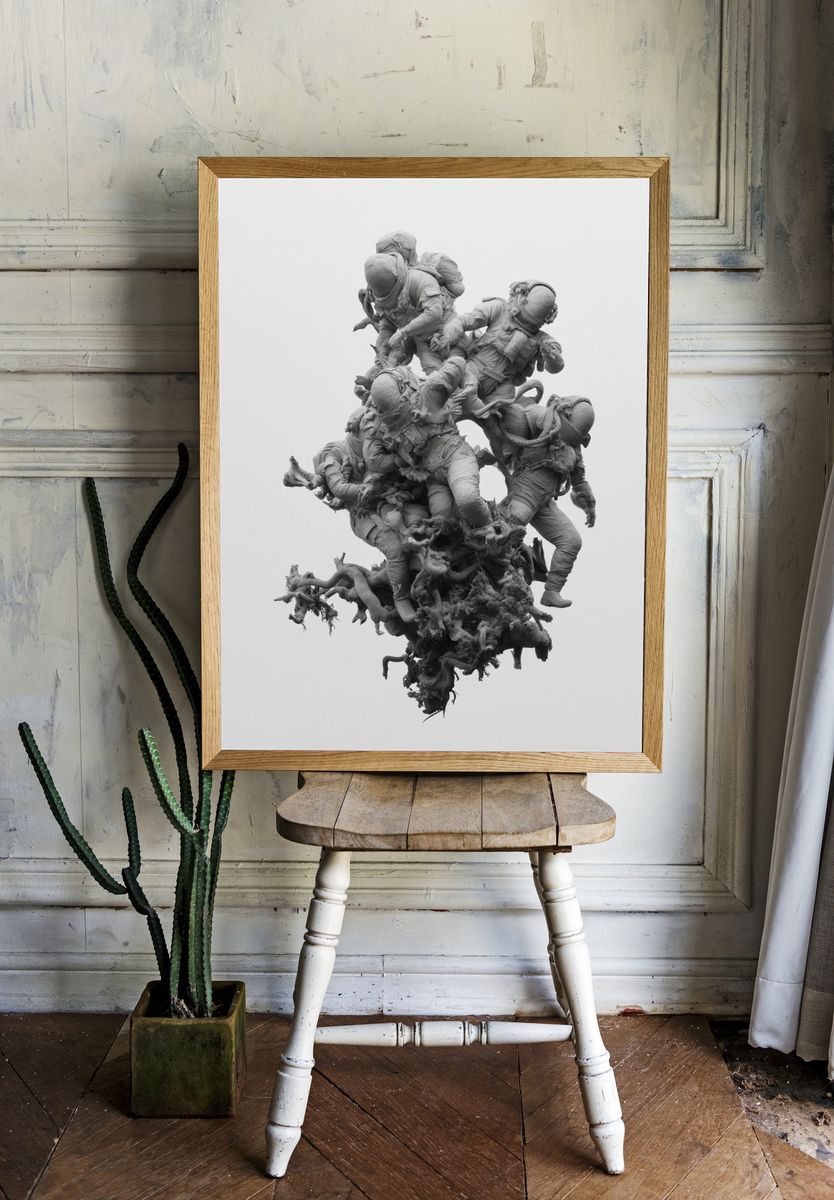 Astronaut Cluster Photography Poster. — room view 1