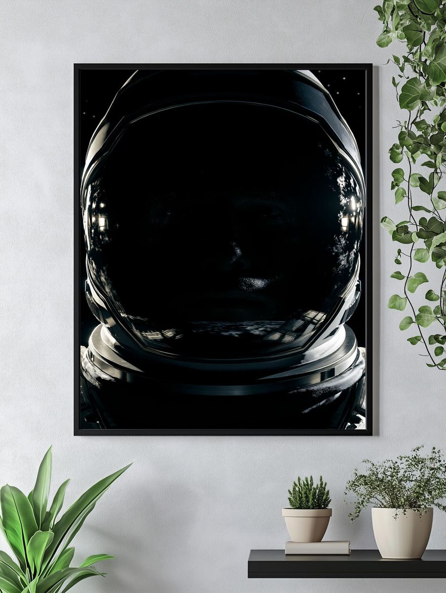 Astronaut Helmet Portrait Print. — room view 4
