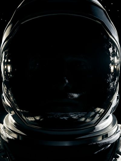 Astronaut Helmet Portrait Print.