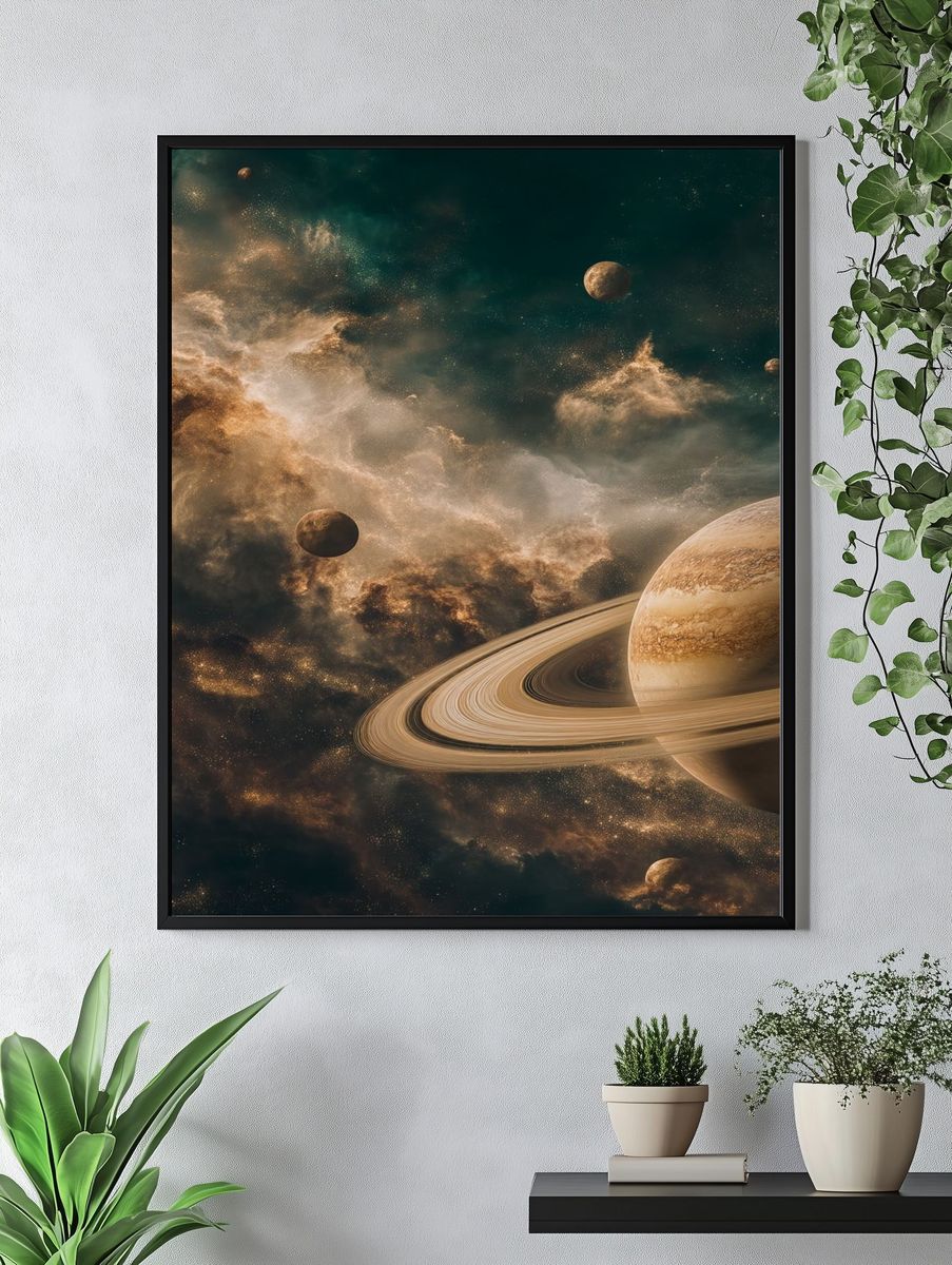 Saturn Nebula Space Print. — room view 4