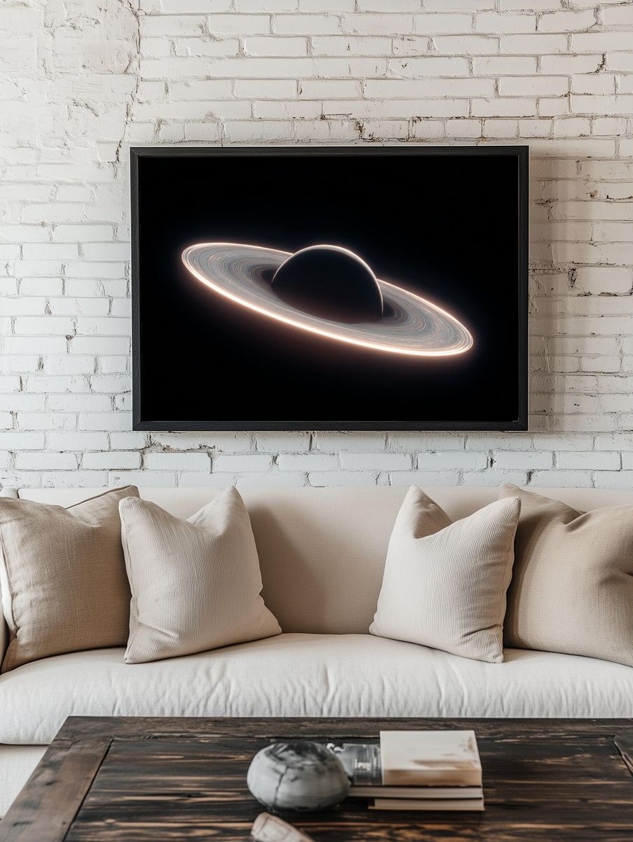 Saturn Ringed Planet Print room preview