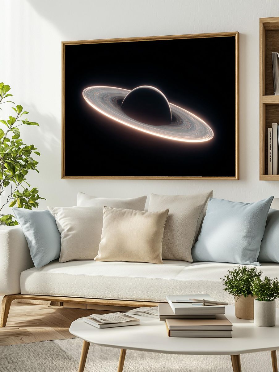 Saturn Ringed Planet Print. — room view 2