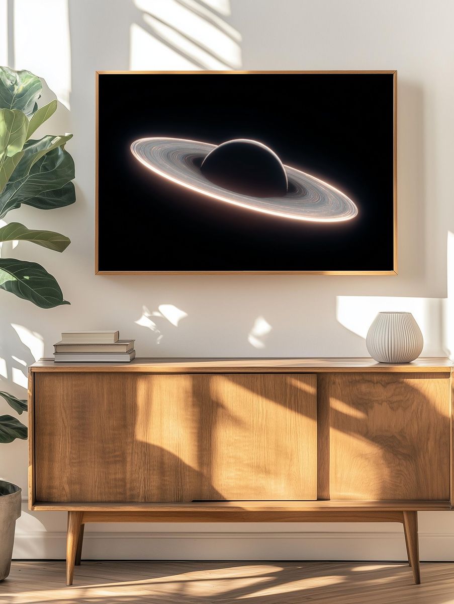 Saturn Ringed Planet Print. — room view 3