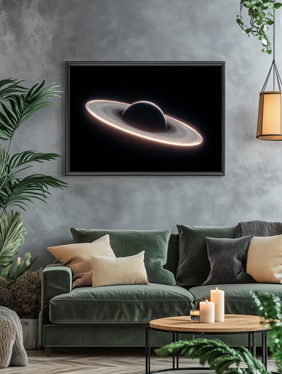Saturn Ringed Planet Print. — room view 4