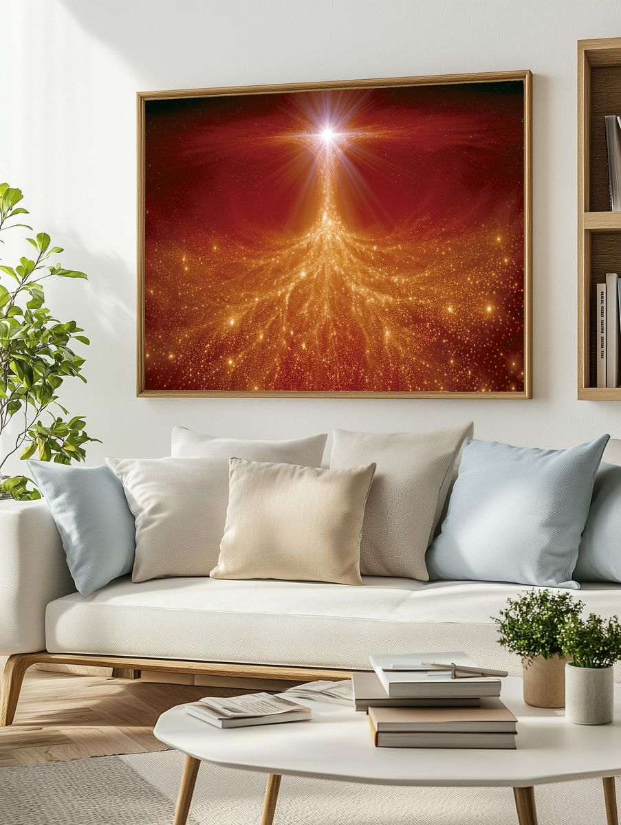 Celestial Light Burst Space Poster. — room view 2