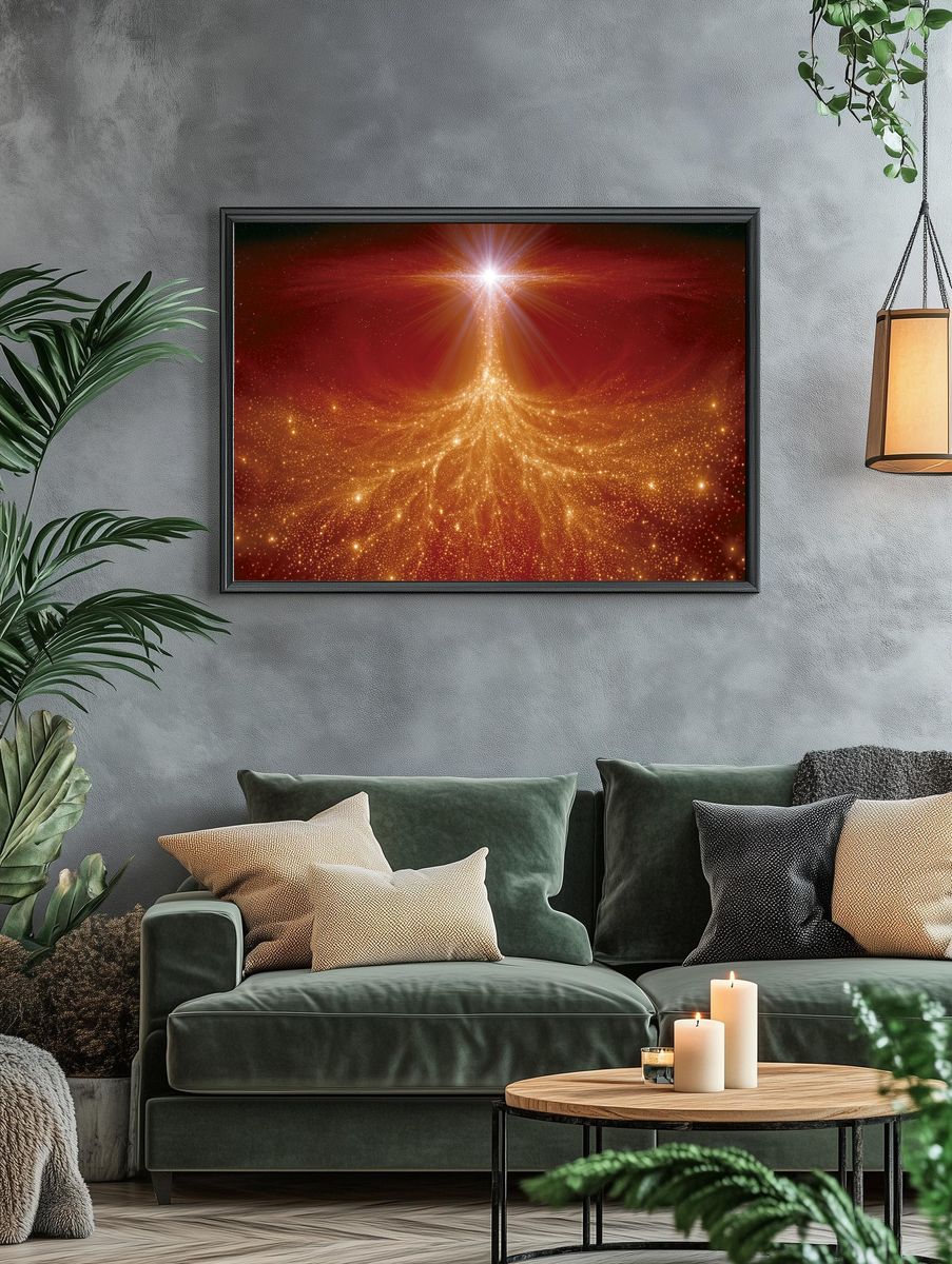 Celestial Light Burst Space Poster. — room view 4