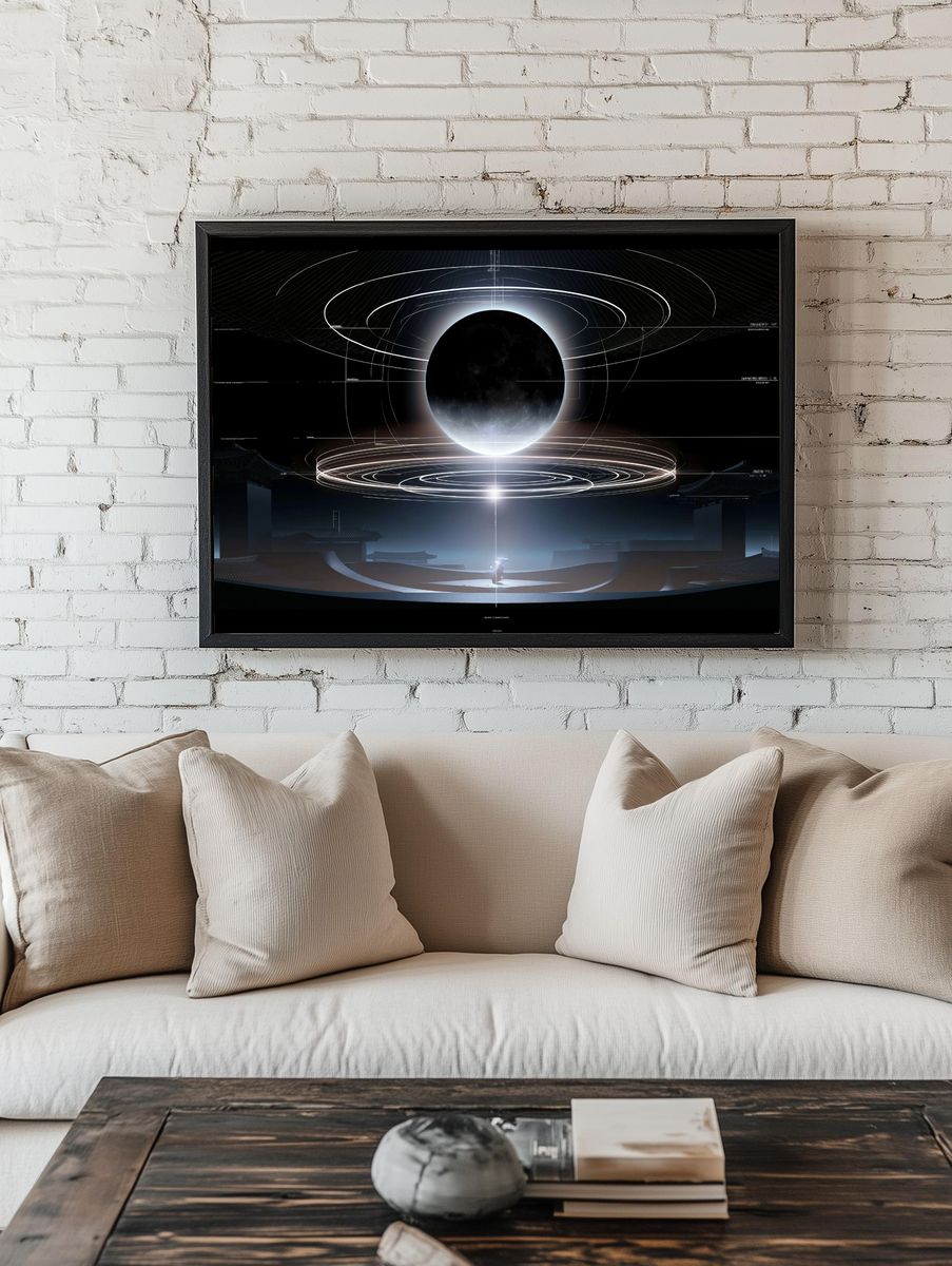 Eclipse Orbital Sci-Fi Poster. room preview