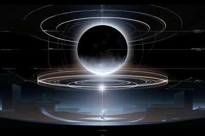 Eclipse Orbital Sci-Fi Poster. poster print