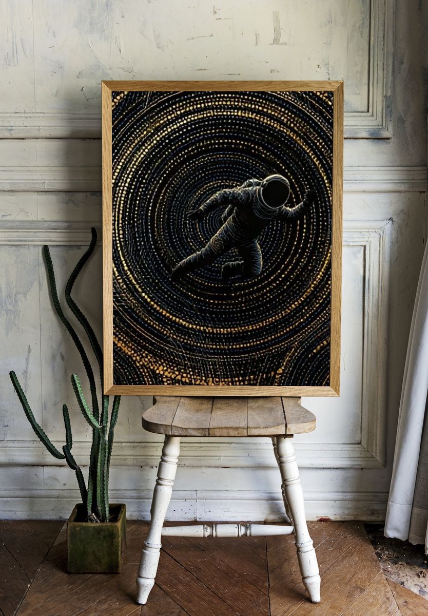 Astronaut Spiral Space Poster. room preview