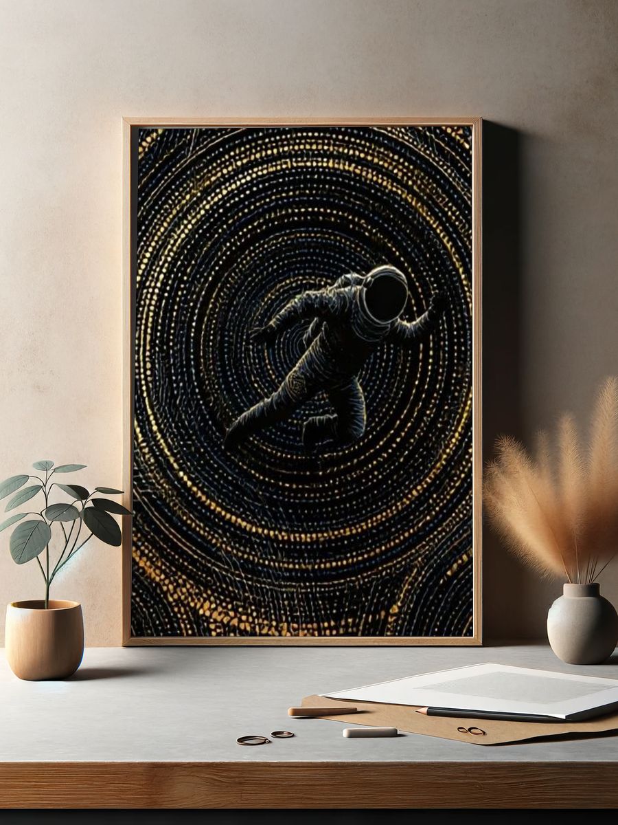 Astronaut Spiral Space Poster. — room view 2