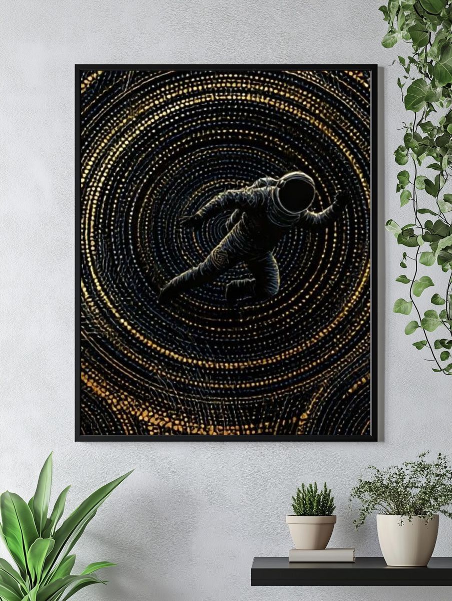 Astronaut Spiral Space Poster. — room view 4
