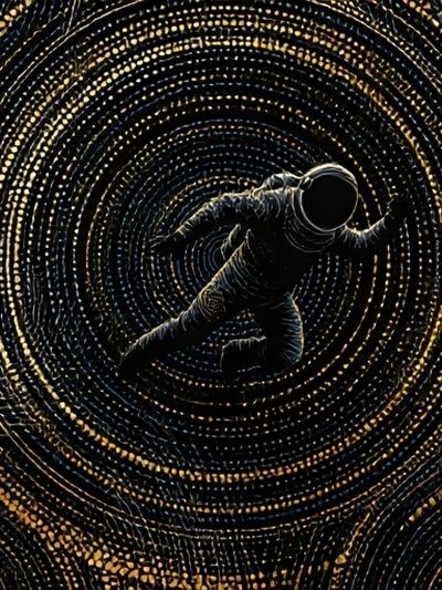 Astronaut Spiral Space Poster. poster