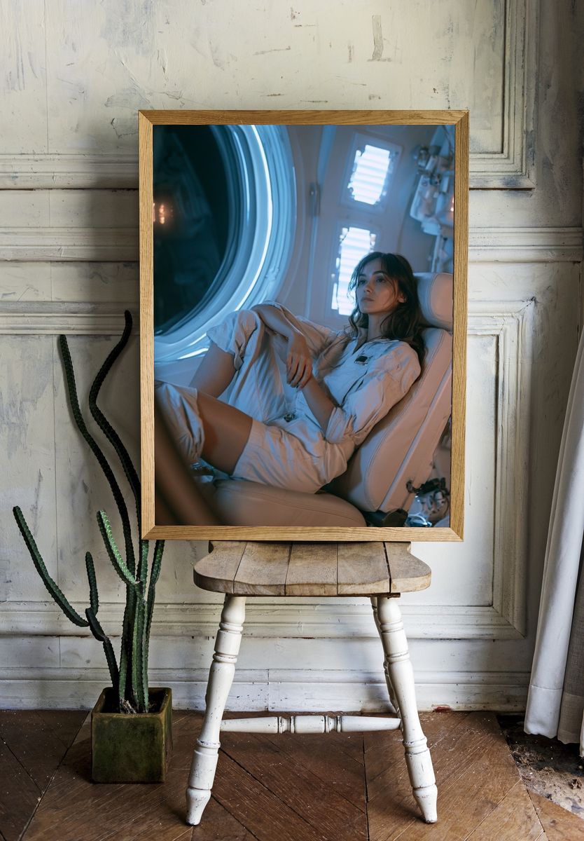 Astronaut Cabin Portrait Print. room preview