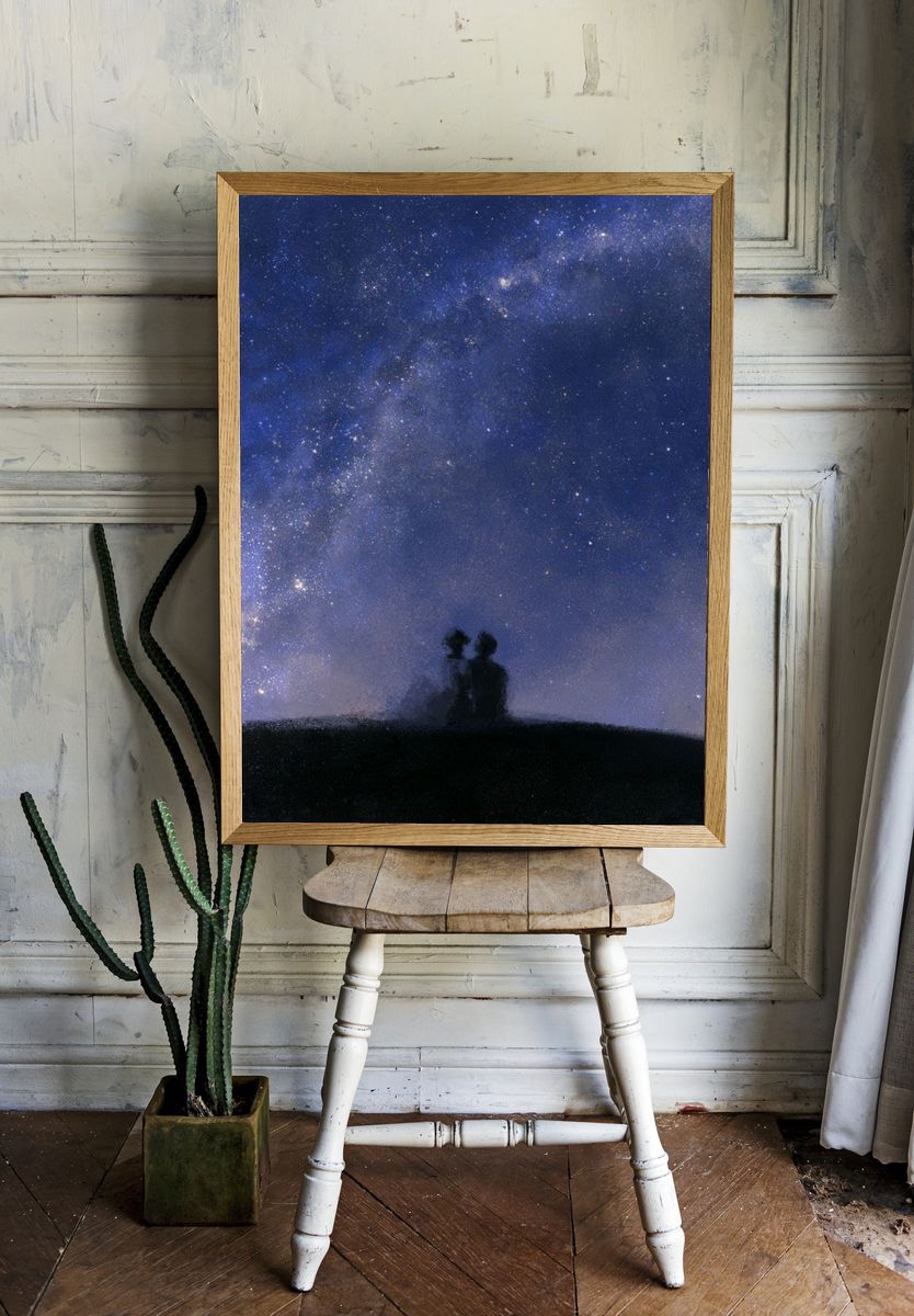 Milky Way Silhouette Poster. — room view 1