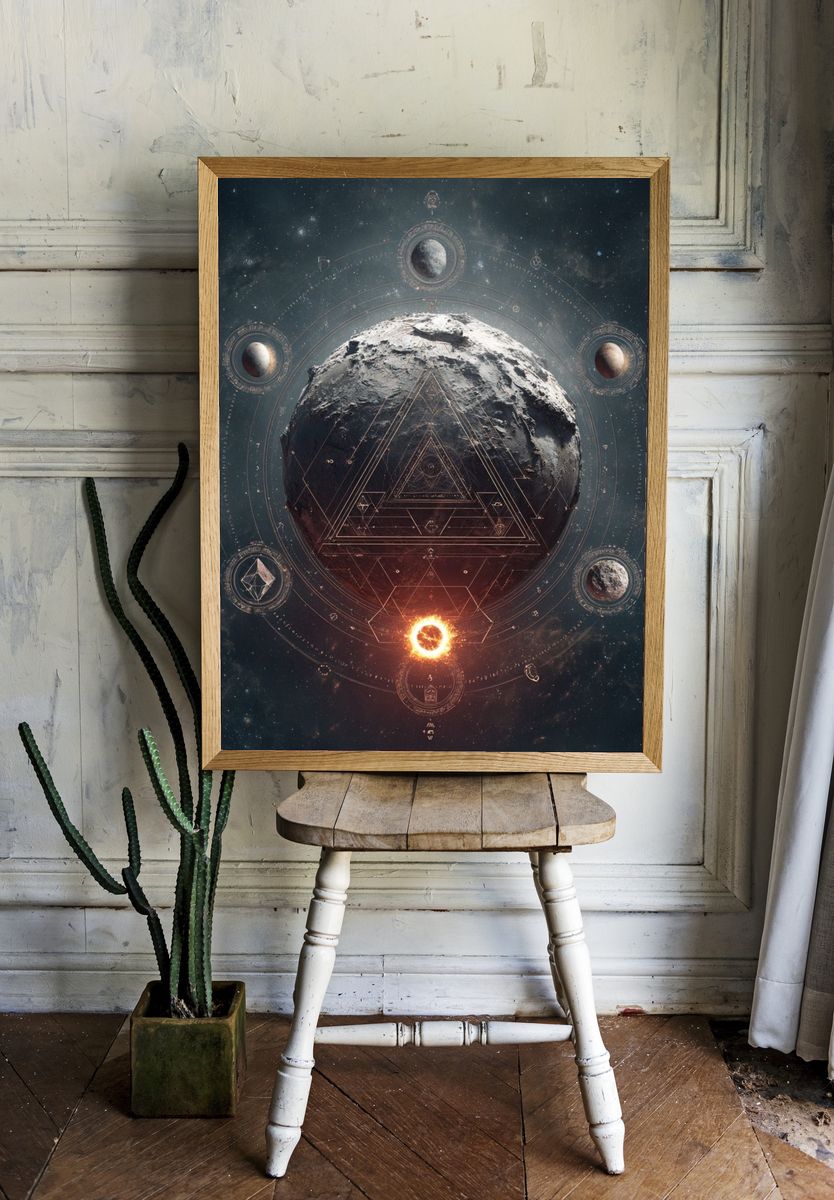 Celestial Orbital Geometry Poster. room preview