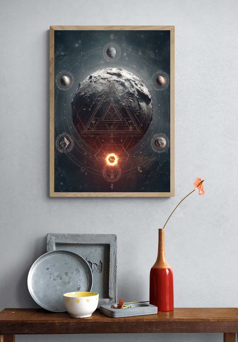 Celestial Orbital Geometry Poster. — room view 3