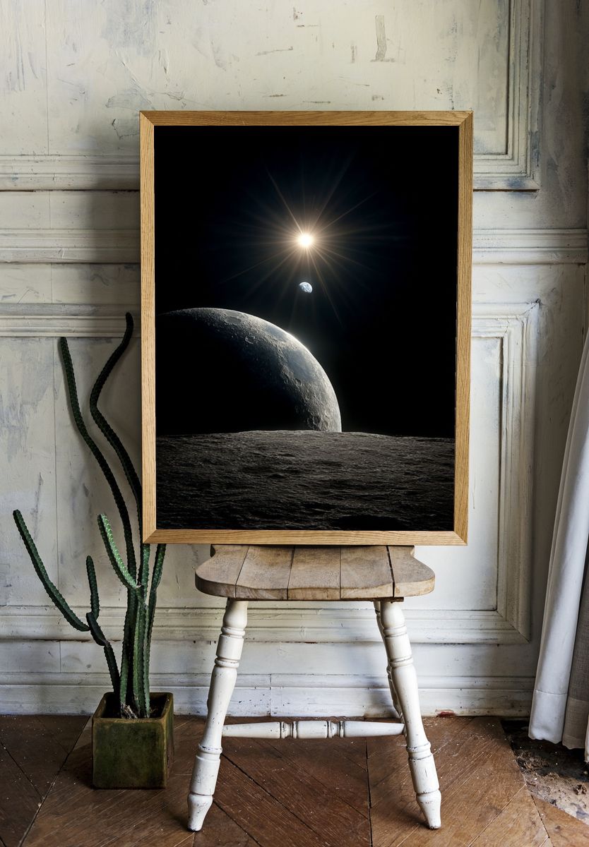 Moonrise Over Lunar Horizon Poster. — room view 1