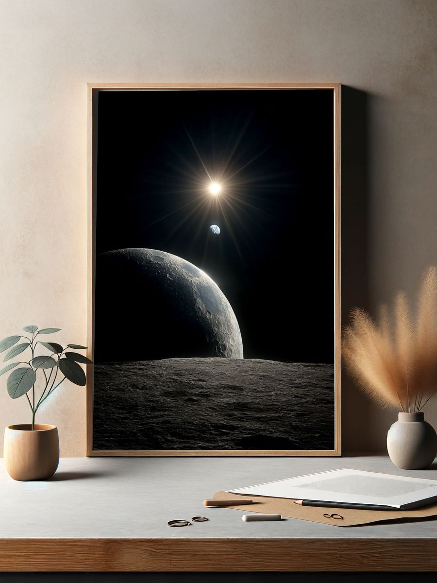 Moonrise Over Lunar Horizon Poster. — room view 2