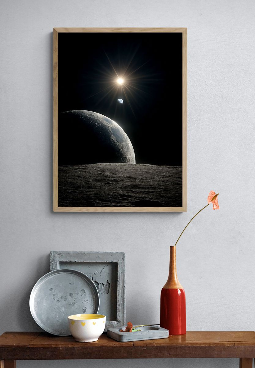 Moonrise Over Lunar Horizon Poster. — room view 3