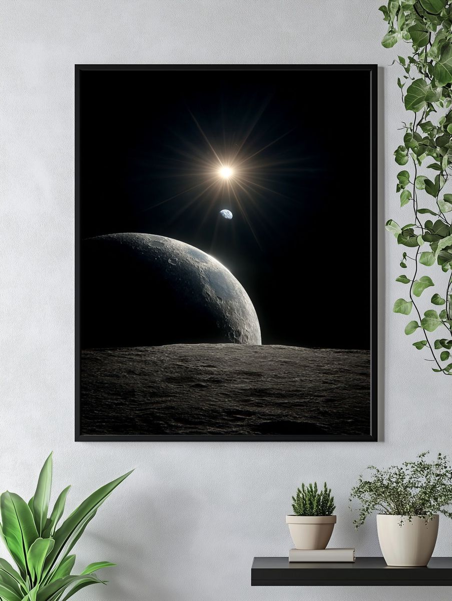 Moonrise Over Lunar Horizon Poster. — room view 4