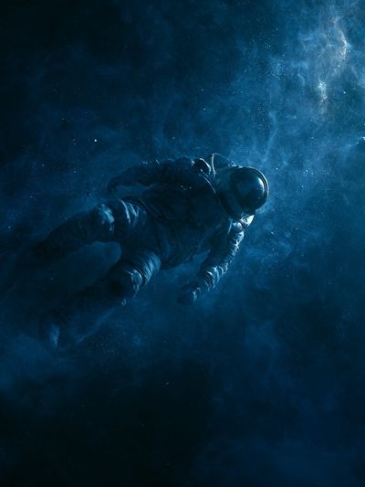 Floating Astronaut Space Print.