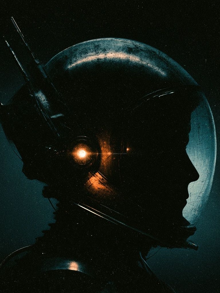 Astronaut Silhouette Sci-Fi Print. poster detail