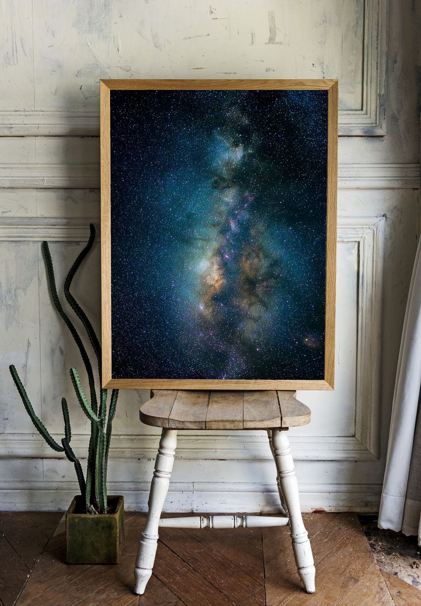 Milky Way Starfield Space Print. — room view 1