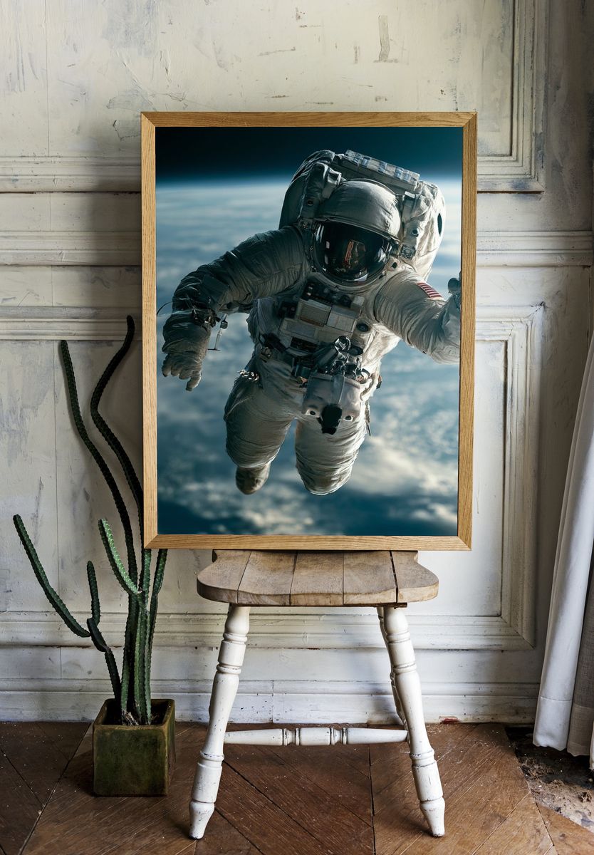 Astronaut Floating in Space Poster. room preview
